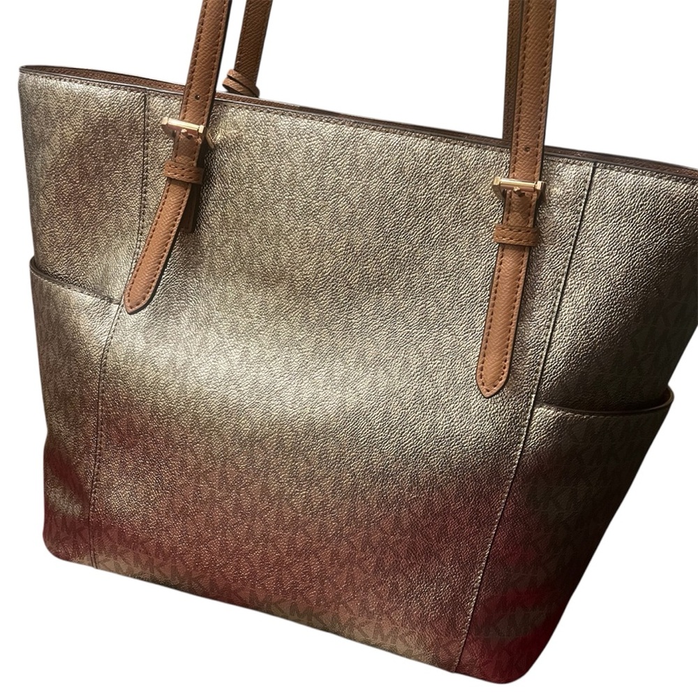 Michael Kors Metallic Gold Tote Bag - Picture 4 of 10